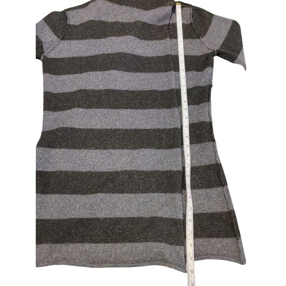 Vince Alpaca Cashmere Wool Sweater Cardigan Black Gray Striped Womens Large - Picture 5 of 6